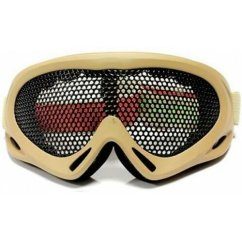 Nuprol high quality pro large mesh eye protection goggles tan