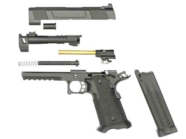 Army custom 5.1 hi-capa with costa compensator (full metal - black - r501) - Airsoft Hi Capa Pistols - view 5