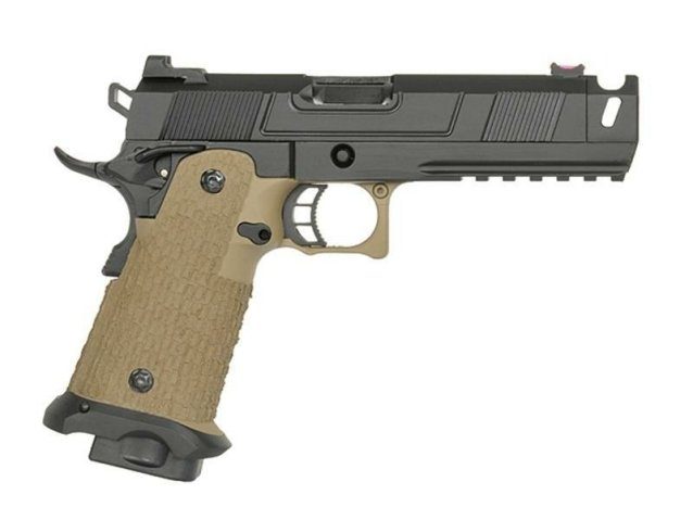 Full metal tan army 5.1 hi-capa with costa compensator - Airsoft Hi Capa Pistols