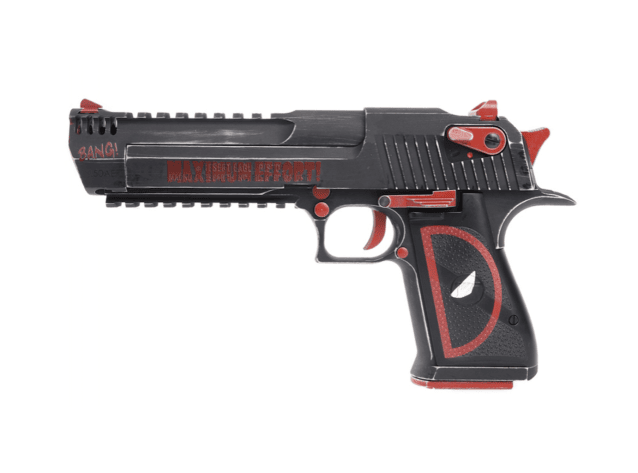 Custom magnum research desert eagle 50ae gbbp black/red deadpool gbb pistol - All Airsoft Gas Pistols