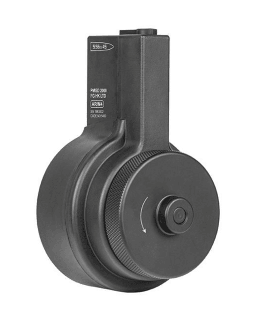 Ares ar style m4/m16 drum winding magazine (2150 rounds - black - mag-043) - Airsoft AEG Magazines