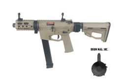 Ares m45x-s with efcs gearbox (tan - ar-084e - with drum magazine)