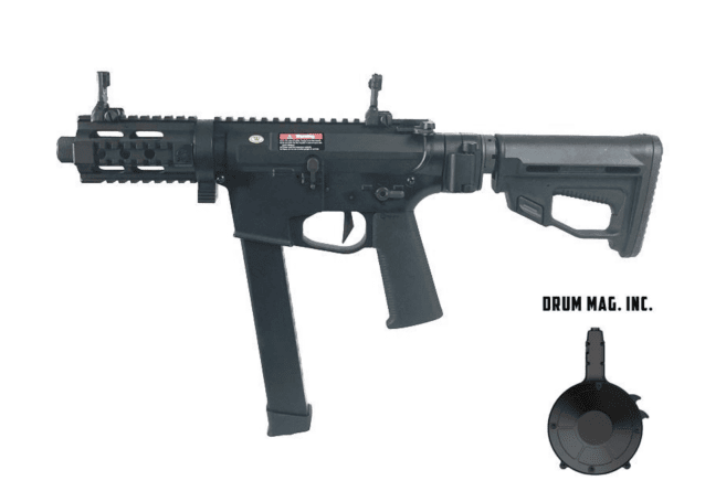Ares m45x-s with efcs gearbox (black - ar-083e - with drum magazine) - Ares Airsoft