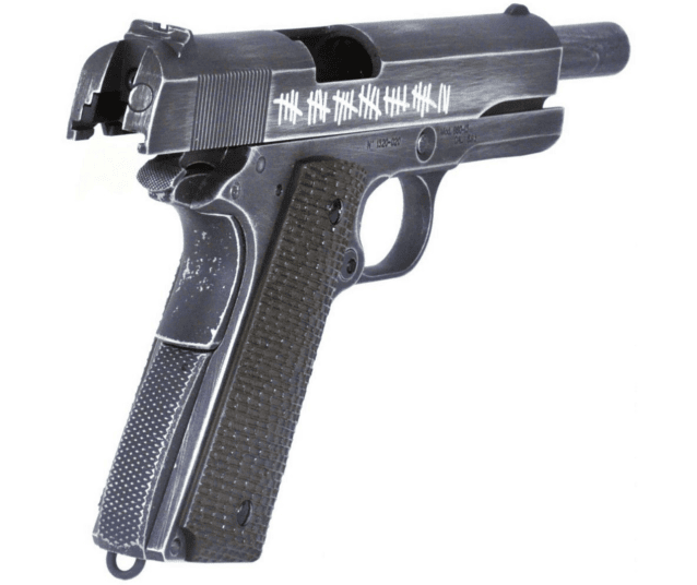 Armorer works custom "molon labe" 1911 gas blowback pistol (full metal - brown grips) - Airsoft 1911 Pistols - view 4