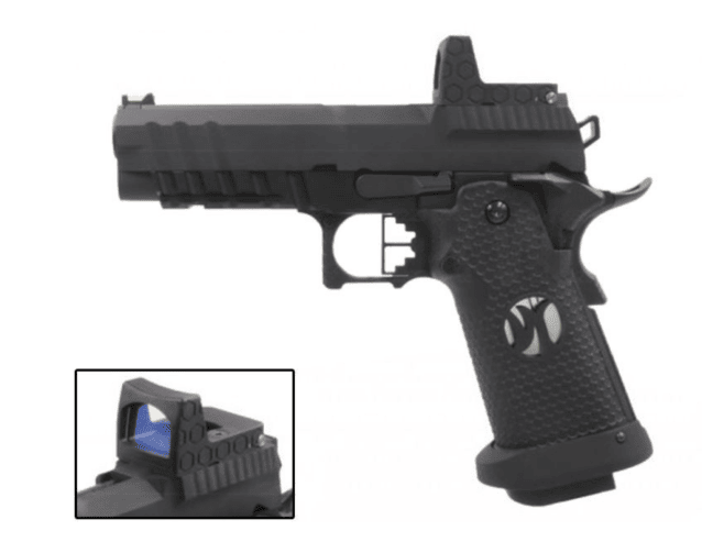 Armorer works custom black ace hi-capa gbbp with RMR Plate (full black slide - black frame - black barrel - aw-hx2602) - Airsoft Hi Capa Pistols