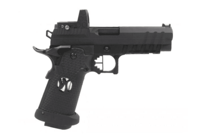 Armorer works custom black ace hi-capa gbbp with RMR Plate (full black slide - black frame - black barrel - aw-hx2602) - Airsoft Hi Capa Pistols - view 3