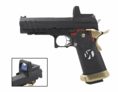 Armorer works custom hi-capa gbbp with RMR Plate (full black slide - black frame - gold barrel - aw-hx2601)