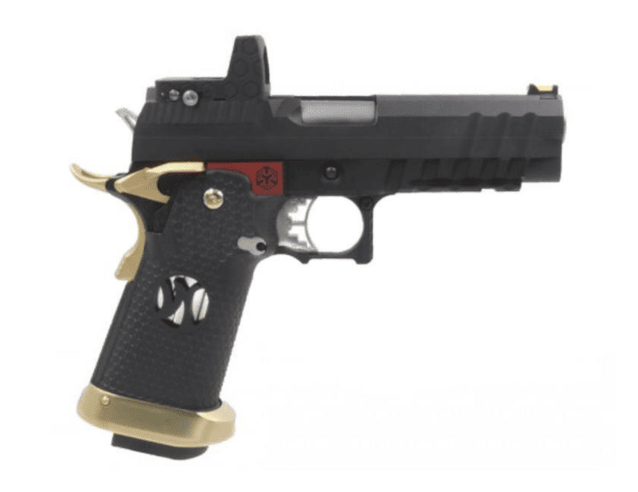 Armorer works custom hi-capa gbbp with RMR Plate (full black slide - black frame - gold barrel - aw-hx2601) - Airsoft Hi Capa Pistols - view 2