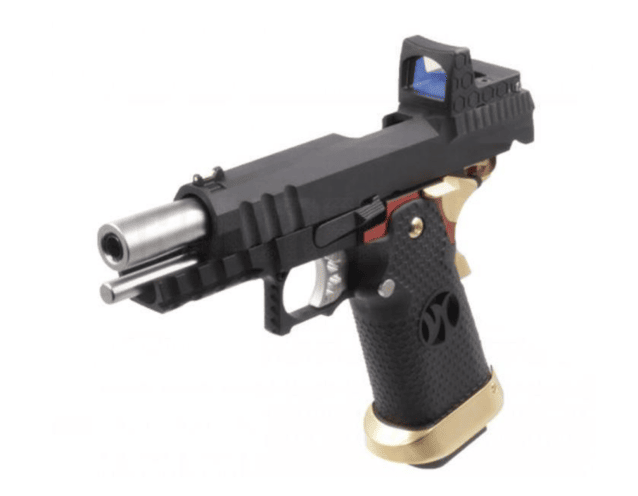 Armorer works custom hi-capa gbbp with RMR Plate (full black slide - black frame - gold barrel - aw-hx2601) - Airsoft Hi Capa Pistols - view 3