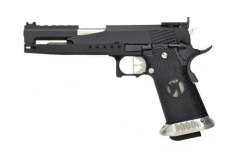 Armorer works custom 'dguns' hi-capa gbbp (dragon black slide - black grips - aw-hx2202)