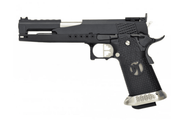 Armorer works custom 'dguns' hi-capa gbbp (dragon black slide - black grips - aw-hx2202) - Airsoft Hi Capa Pistols