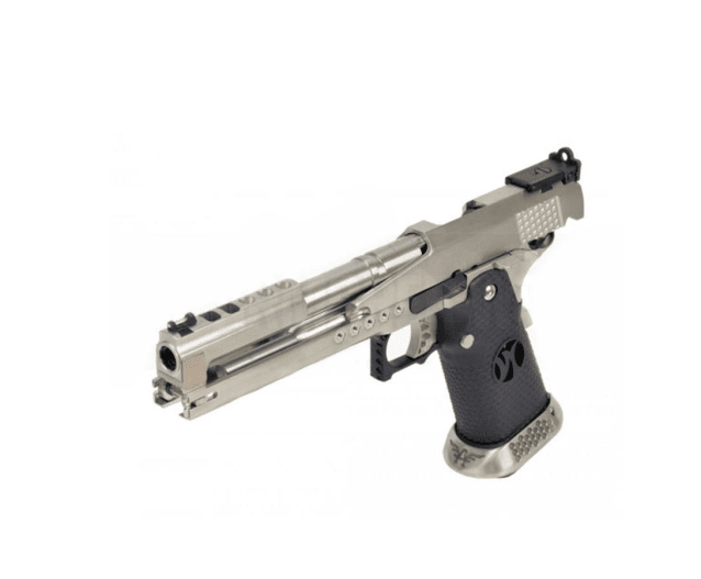 Armorer works custom 'race guns' hi-capa gbbp (dragon silver slide - black grips - aw-hx2201) - Airsoft Hi Capa Pistols - view 2