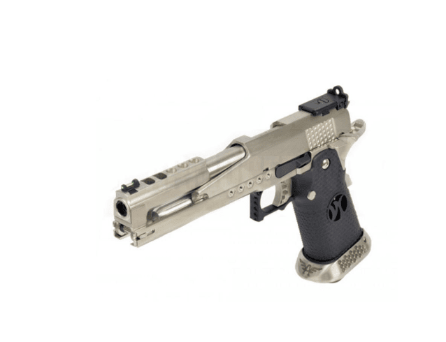 Armorer works custom 'race guns' hi-capa gbbp (dragon silver slide - black grips - aw-hx2201) - Airsoft Hi Capa Pistols - view 3