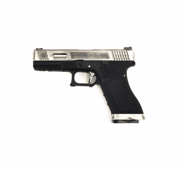 We e force eu17 pistol bk (silver slide and gold barrel) - Airsoft G Series / EU Series