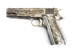 We 1911 chrome etched silver etched