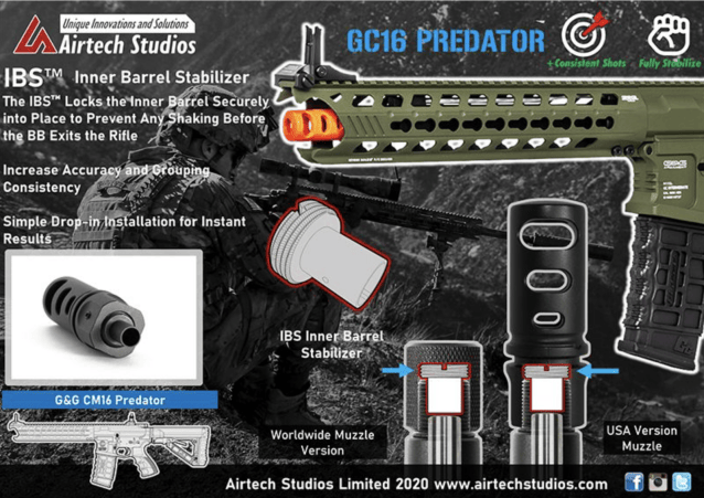 Airtech studios g&g cm16 gc16 predator ibs inner barrel stabilizer - Airtech Studios - view 19