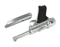 We p08 (s) 4" silver luger style pistol
