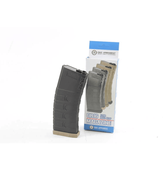 G&g m4 120 round midcap magazine airsoft aeg black with tan base plate - Airsoft AEG Magazines