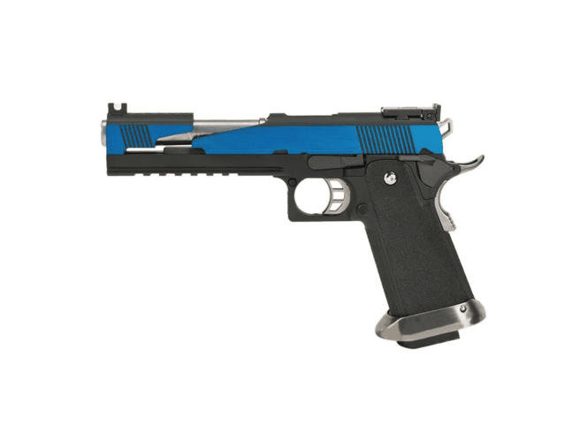 We hi-capa 6" dragon b gas blowback pistol (blue) - Two Tone Airsoft Gun