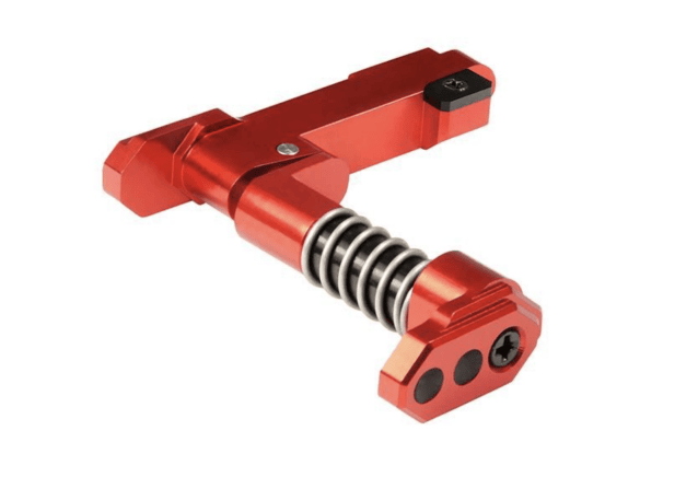 Maxx model cnc aluminum advanced magazine release (style b) (red) - Airsoft Mag Release Catches - view 2