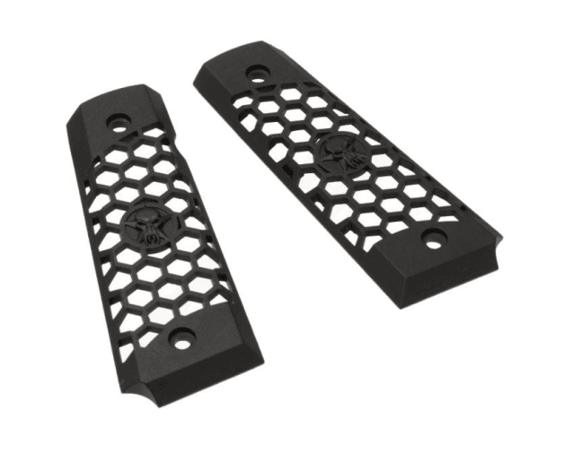 We 1911 hex cut grip set metal black - WE