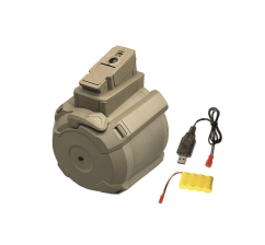 Battleaxe ak electric drum magazine (electric winding - tan - includes battery and charger)