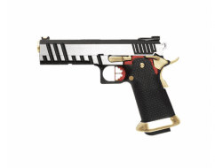 Armorer works custom hi-capa gbbp (full silver slide - black frame - gold barrel - aw-hx2001)