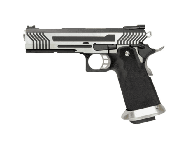 Armorer works custom hi-capa gbbp (full silver slide - black frame - aw-hx1101) - Airsoft Hi Capa Pistols