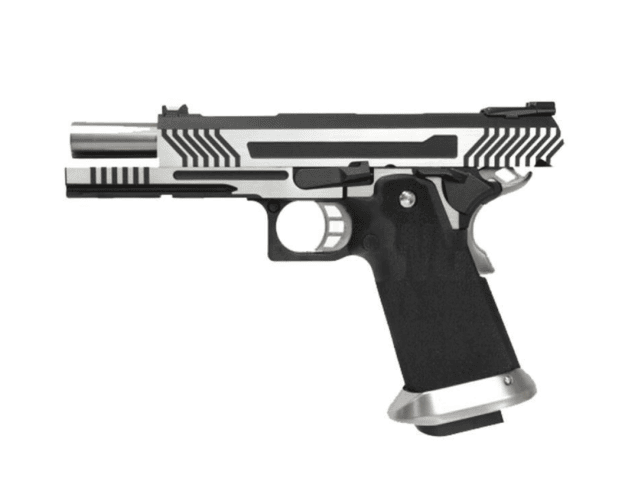 Armorer works custom hi-capa gbbp (full silver slide - black frame - aw-hx1101) - Airsoft Hi Capa Pistols - view 3