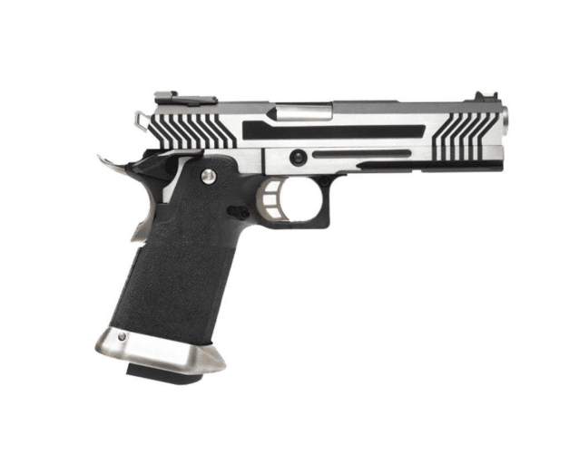 Armorer works custom hi-capa gbbp (full silver slide - black frame - aw-hx1101) - Airsoft Hi Capa Pistols - view 2