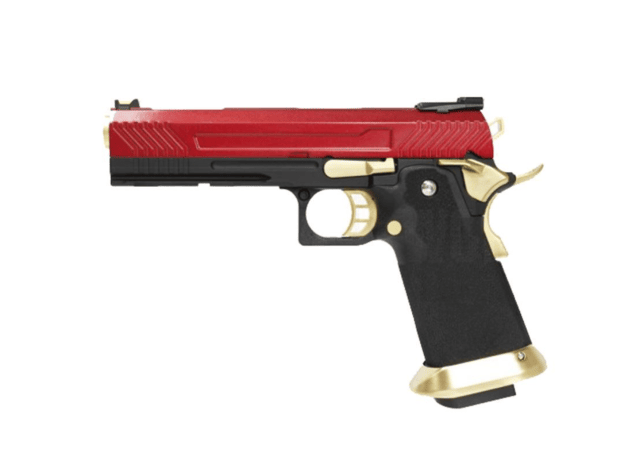 Armorer works custom hi-capa gbbp (full red slide - gold barrel - aw-hx1104) - Two Tone Airsoft Gun