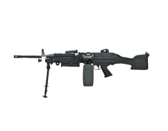 A&k m249 mk2 with sound control drum magazine (hard stock - black - ak-m249-mk2-p)
