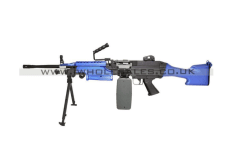 A&k m249 mk2 aeg with sound control drum magazine (hard stock) ak-249-mk2 (blue)