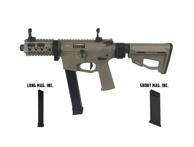Ares m45x-s with efcs gearbox (tan - ar-084e - comes with extra mid-cap and low cap magazine) - SMG / CQB Airsoft rifles