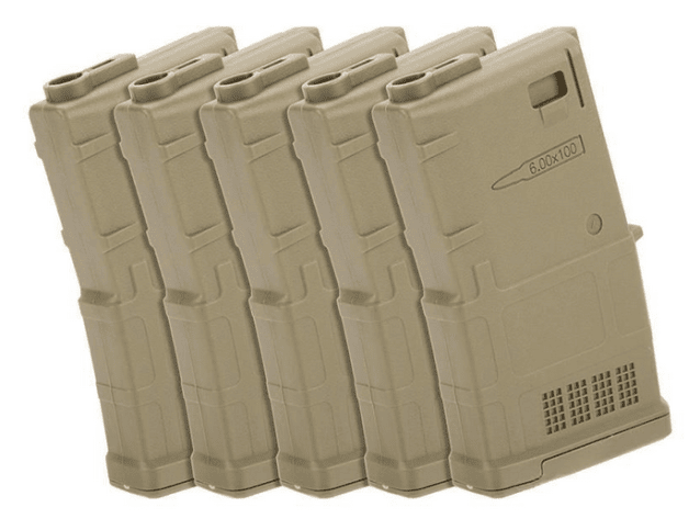 Ares m4 amag aeg magazine (5pcs box set - 100 rounds - tan) - Airsoft AEG Magazines - view 3