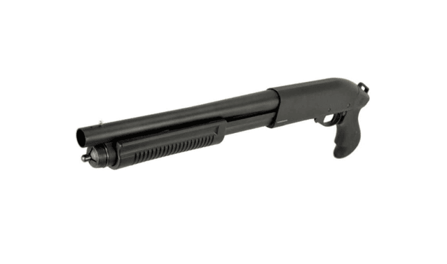 Golden eagle m870 breacher tri-shot gas pump action shotgun (short - black - m8881 - v2) - Classic Airsoft Guns - view 2