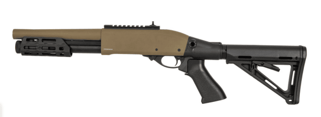 Golden eagle m870 tri-shot gas pump action shotgun (8878) tan - New Airsoft Products