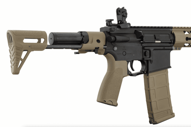 Lancer tactical lt-19 gen2 m4 silencer pdw - black/tan - All AEG Airsoft Rifles - view 4