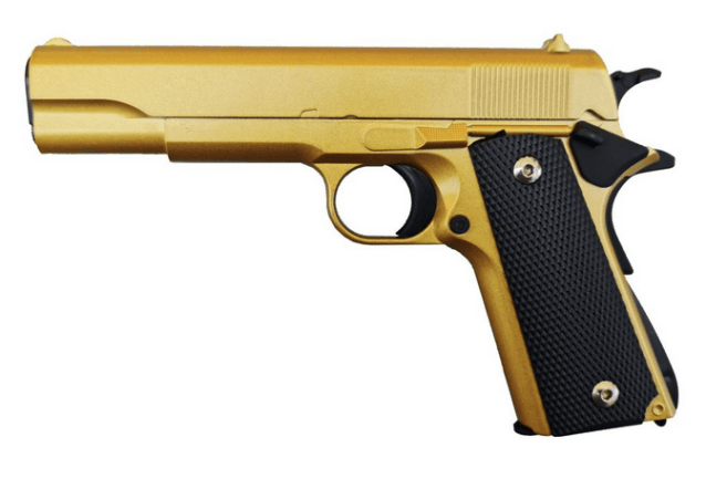Vigor 1911 s2 custom spring pistol (full metal - gold - v14) - Two Tone Airsoft Gun