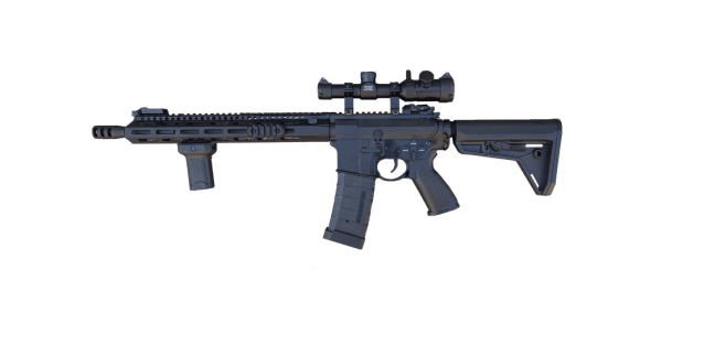 Double bell tti m4 (custom grip and 1-4x20 scope - black - 059m+) - Airsoft Guns