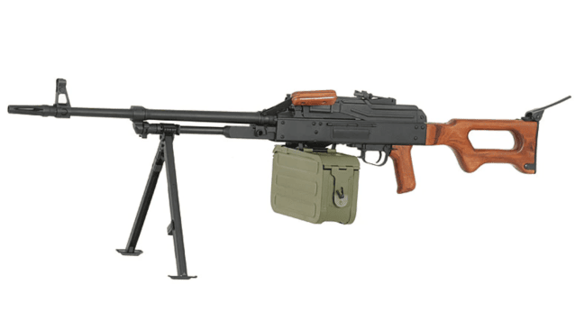 A&k pkm support rifle (real wood grip and stock) - Airsoft Support Rifles