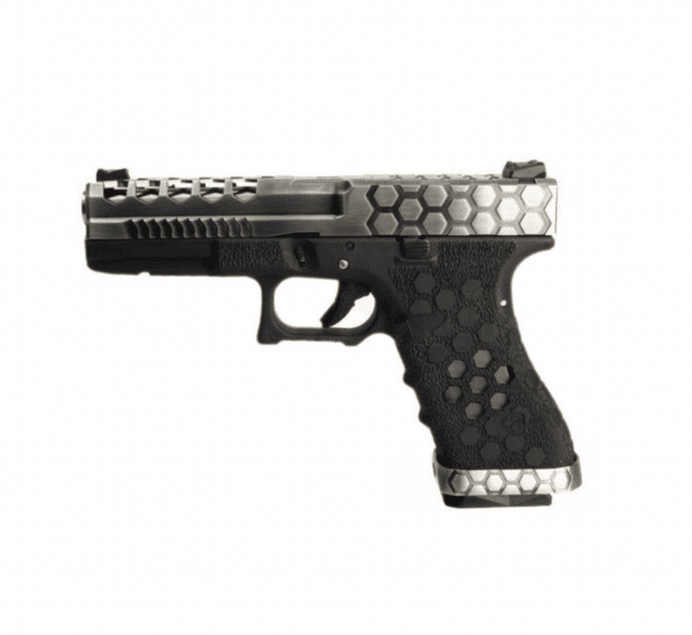 Armorer works custom hex-cut g series 17 silver slide(aw-vx0100 - silver) - Airsoft G Series / EU Series - view 2