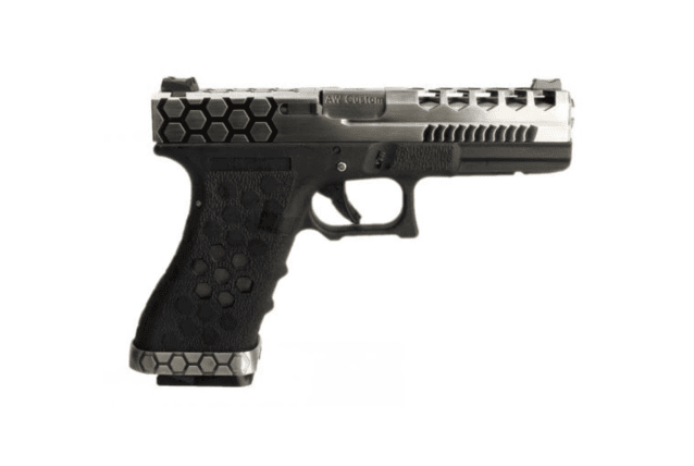 Armorer works custom hex-cut g series 17 silver slide(aw-vx0100 - silver) - Airsoft G Series / EU Series