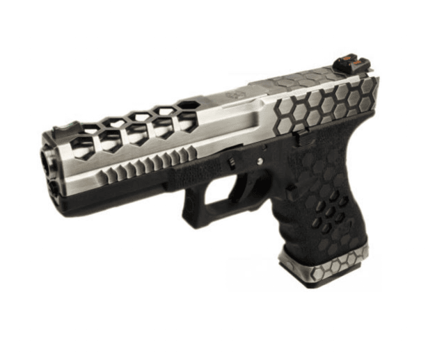 Armorer works custom hex-cut g series 17 silver slide(aw-vx0100 - silver) - Airsoft G Series / EU Series - view 3