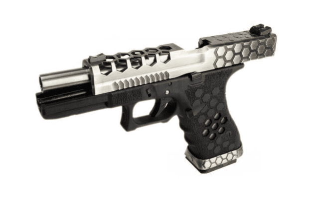 Armorer works custom hex-cut g series 17 silver slide(aw-vx0100 - silver) - Airsoft G Series / EU Series - view 4