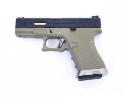 We e force eu19 pistol tan (black slide and gold barrel)
