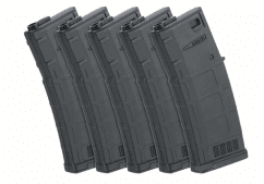 Ares m4 amag aeg magazine (5pcs box set - 130 rounds - black - mag-b-023-bk)