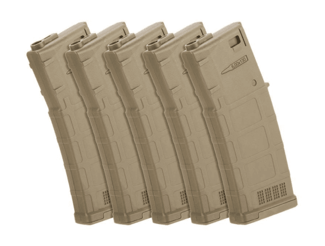 Ares m4 amag aeg magazine (5pcs box set - 130 rounds - tan - mag-b-023-de) - Airsoft AEG Magazines - view 2