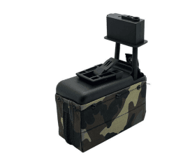 A&k m249/lmg sound control box magazine 1500 rounds - woodland camo