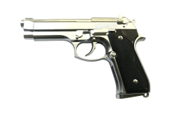 Ls m9 gas blowback pistol silver 6mm